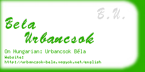bela urbancsok business card