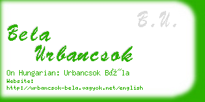 bela urbancsok business card